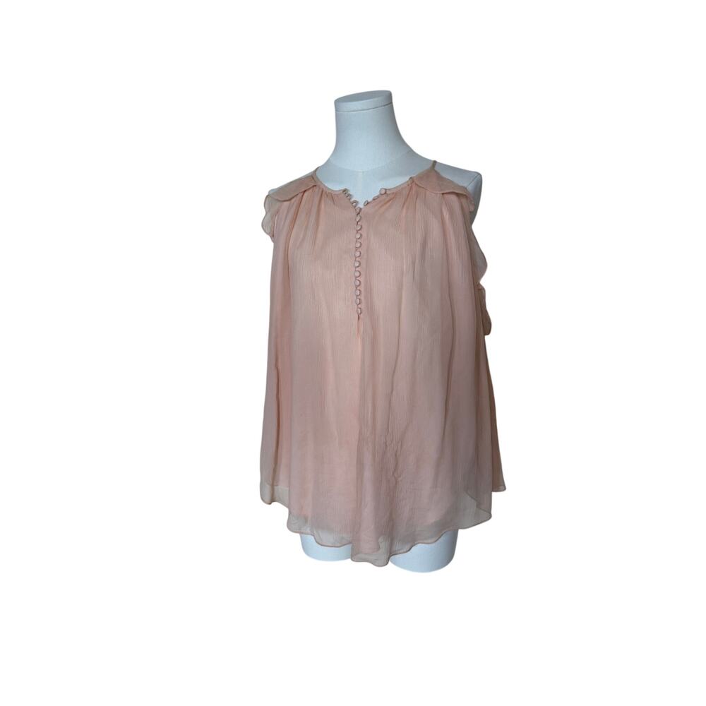 Rachel Zoe Col-Shoulder Pink 100% Silk Blouse - Size 2
